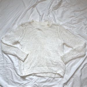Ann Taylor cropped white sweater